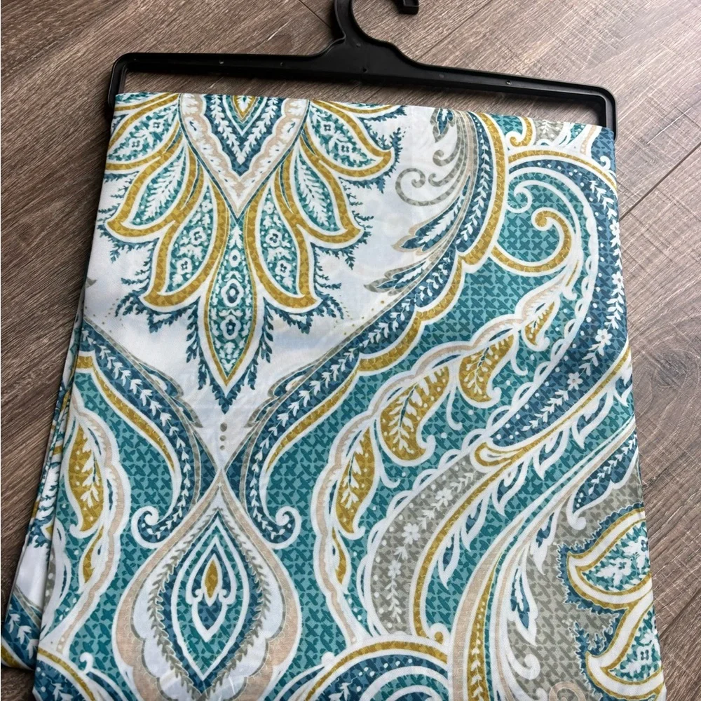 Paisley Print Shower Curtain in Teal and Gold